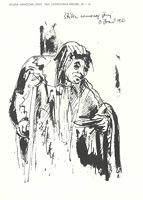 Štúdia nemocnej ženy (lavírovaná kresba)