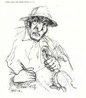 Starý cigán zo Sp. Teplice (kresba perom)